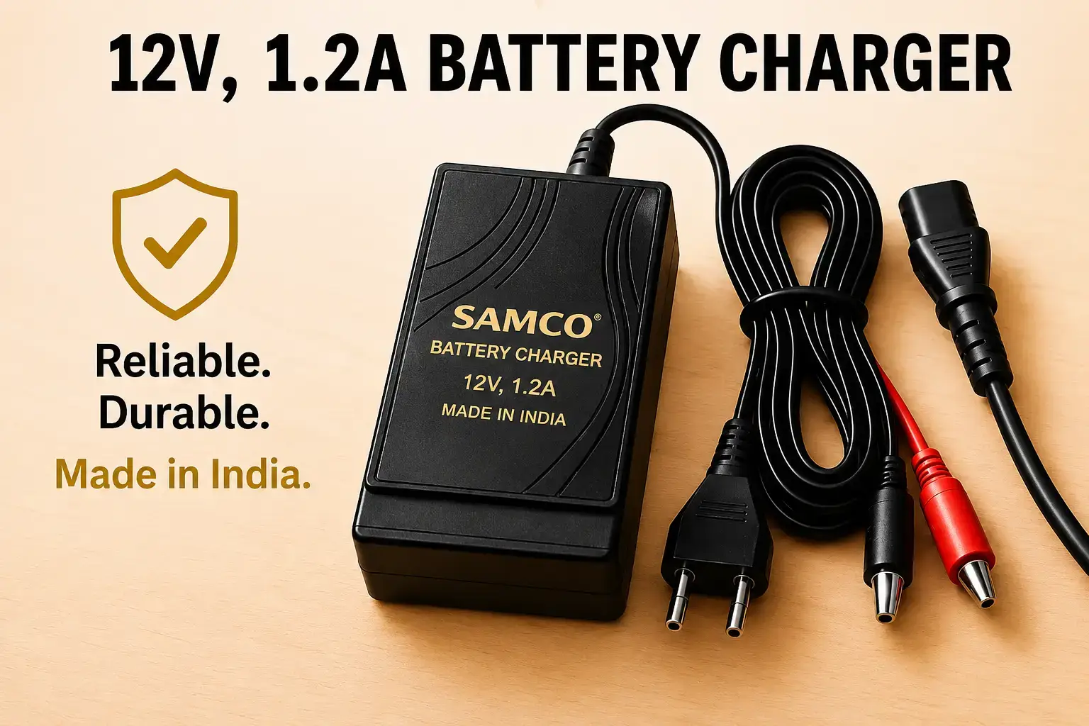SAMCO 12V 1.2A SMPS battery charger for CCTV and alarm panels