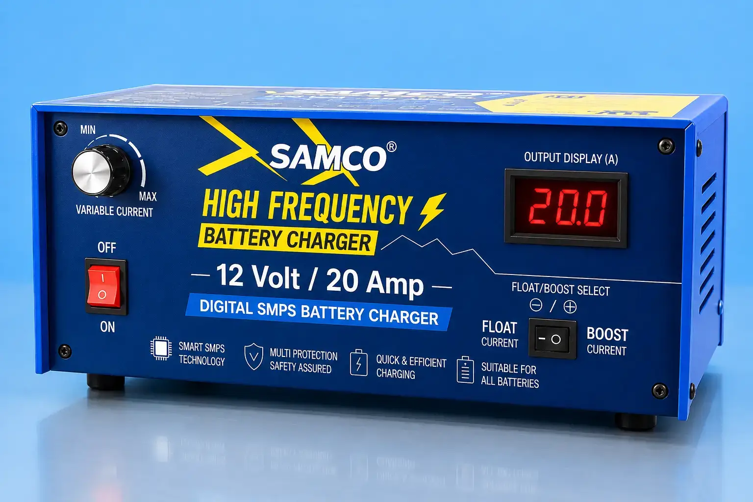 SAMCO 12V 20A high-frequency digital SMPS battery charger