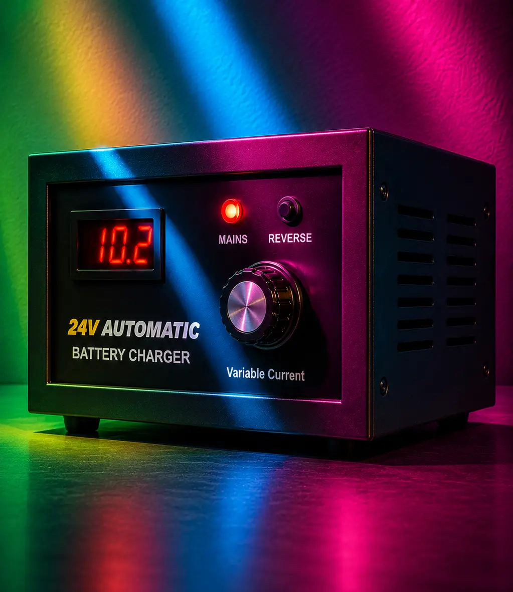 SAMCO 24V 10A automatic stacker battery charger with boost and float